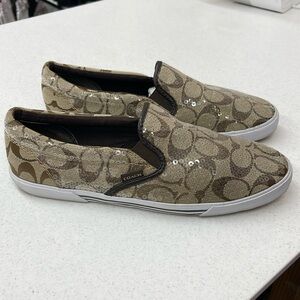 Sequin Coach Slip on sneakers, size 9